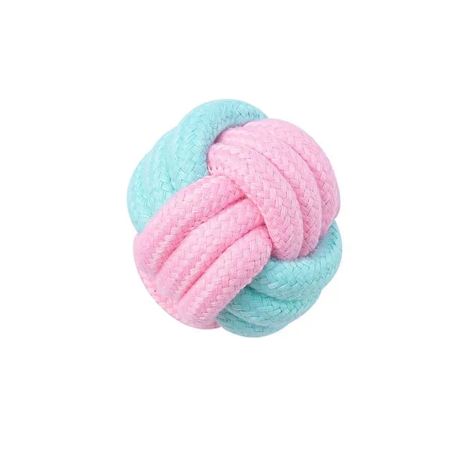 Interactive Cotton Rope Dog Toys Bite-Resistant Pet Puppy Dog Toy. Chew Ball Toy For Small Large Dogs Teeth Cleaning