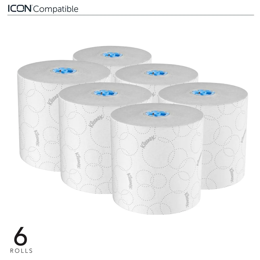Kimberly Clark Kleenex, Hard Roll Paper Towels, with Elevated Kleenex Design and Absorbency Pockets, for Scott Pro Dispenser, White
