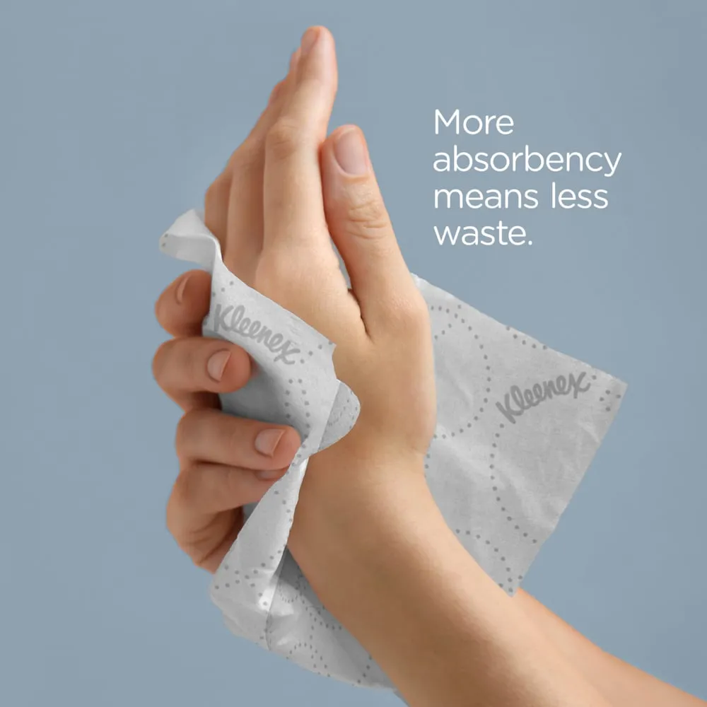 Kimberly Clark Kleenex, Hard Roll Paper Towels, with Elevated Kleenex Design and Absorbency Pockets, for Scott Pro Dispenser, White