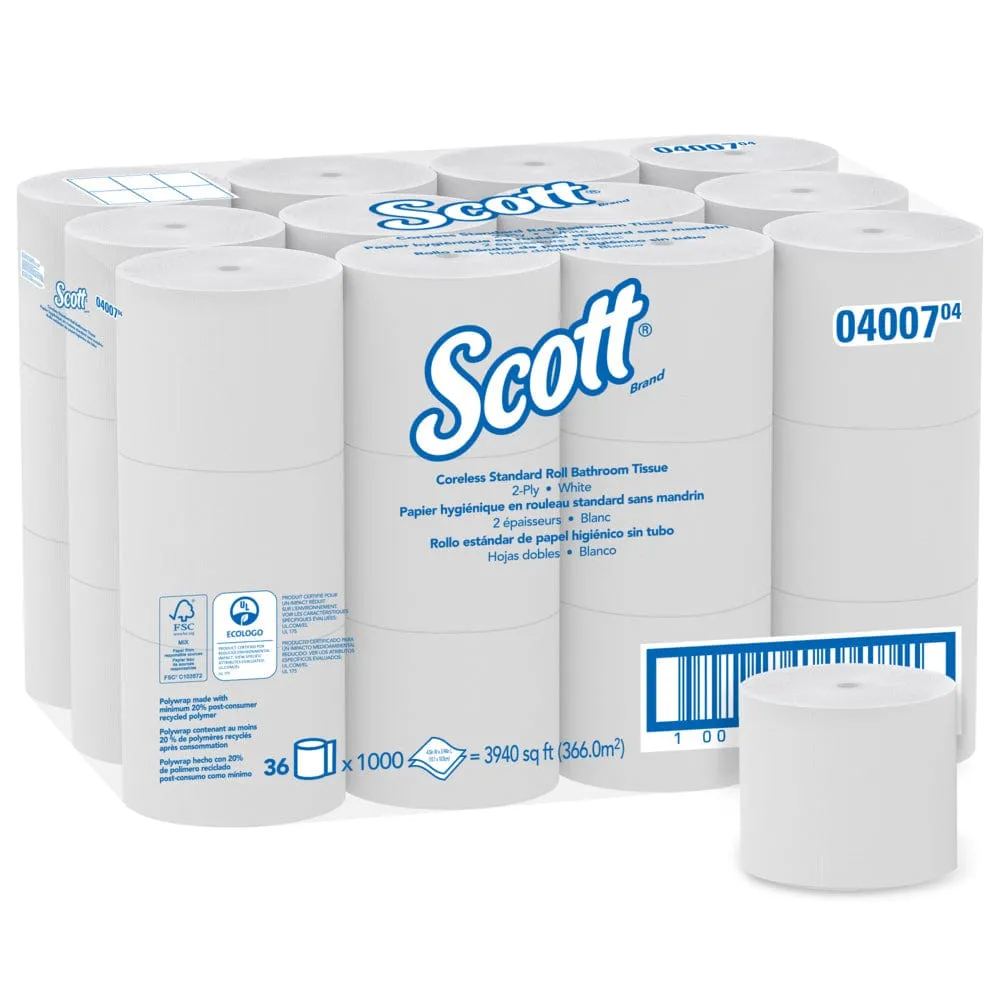 Kimberly Clark Scott Essential Coreless Standard Roll Toilet Paper