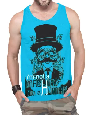Men Printed Skyblue Vest