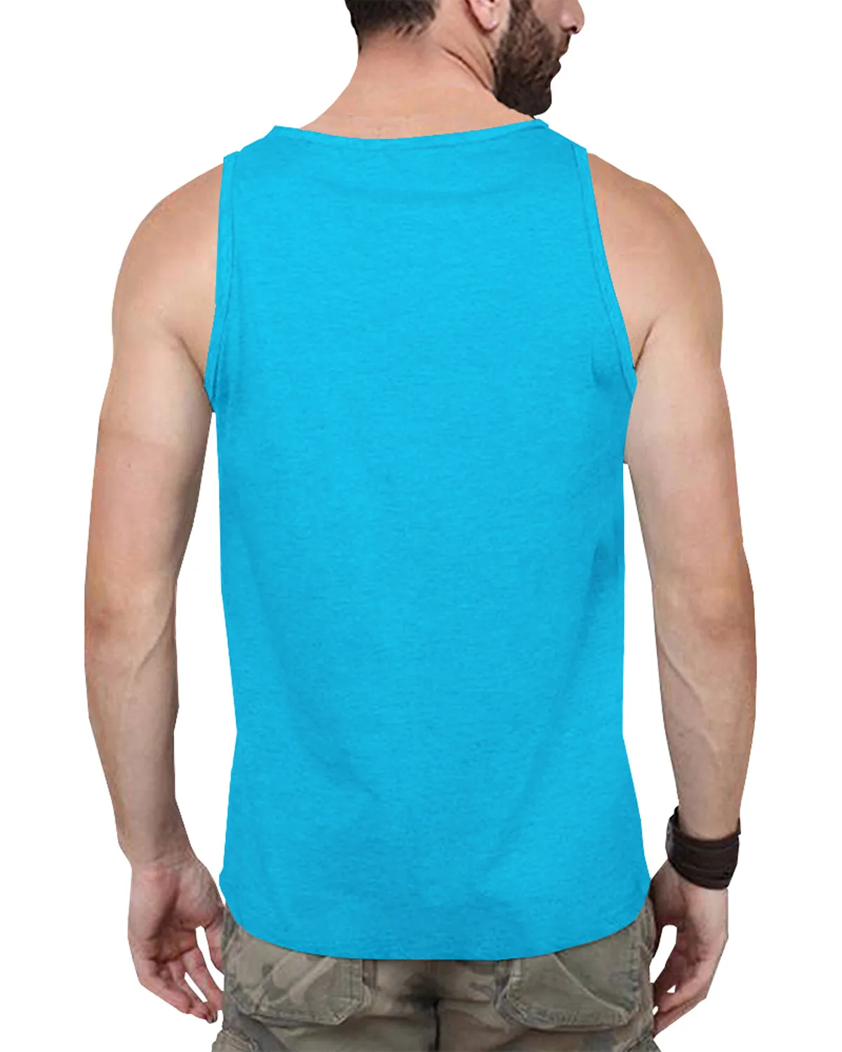 MEN SLEEVELESS SKYBLUE JOCKER PRINTED VEST