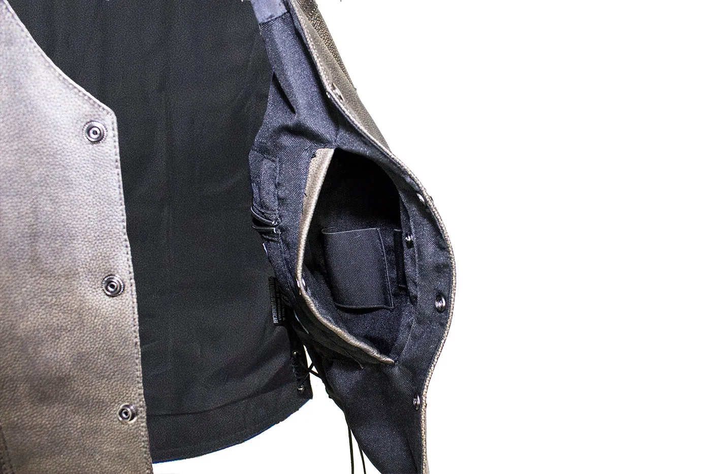 Men's Brown Leather Vest with Live to Ride