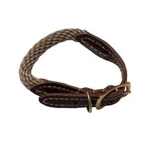Mog and Bone Leather and Brass Rope Dog Collar