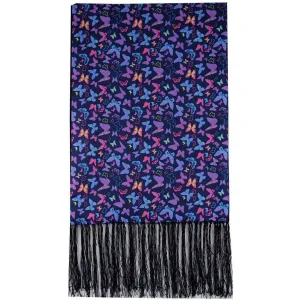 Navy Butterfly Luxury Silk Scarf