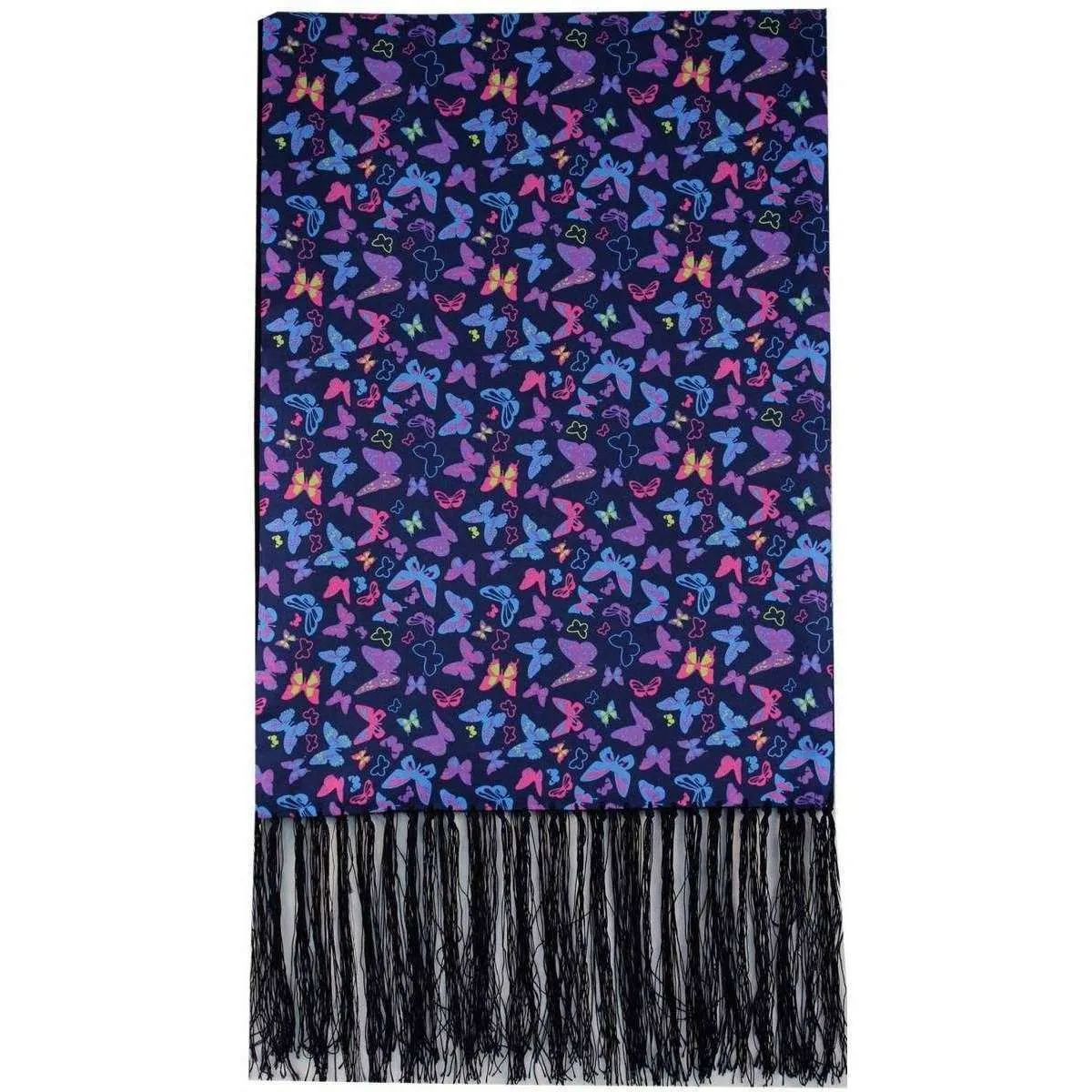 Navy Butterfly Luxury Silk Scarf