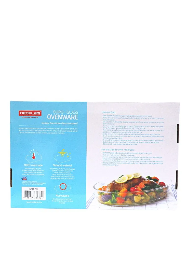 Neoflam Rectangular Borosilicate Glass Ovenware with Gift Box
