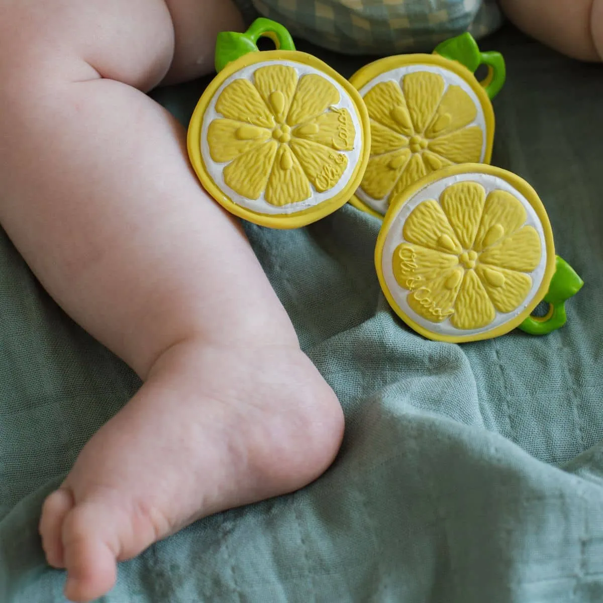 Oli & Carol Natural Rubber Chewy-to-Go Mini Teether - John Lemon