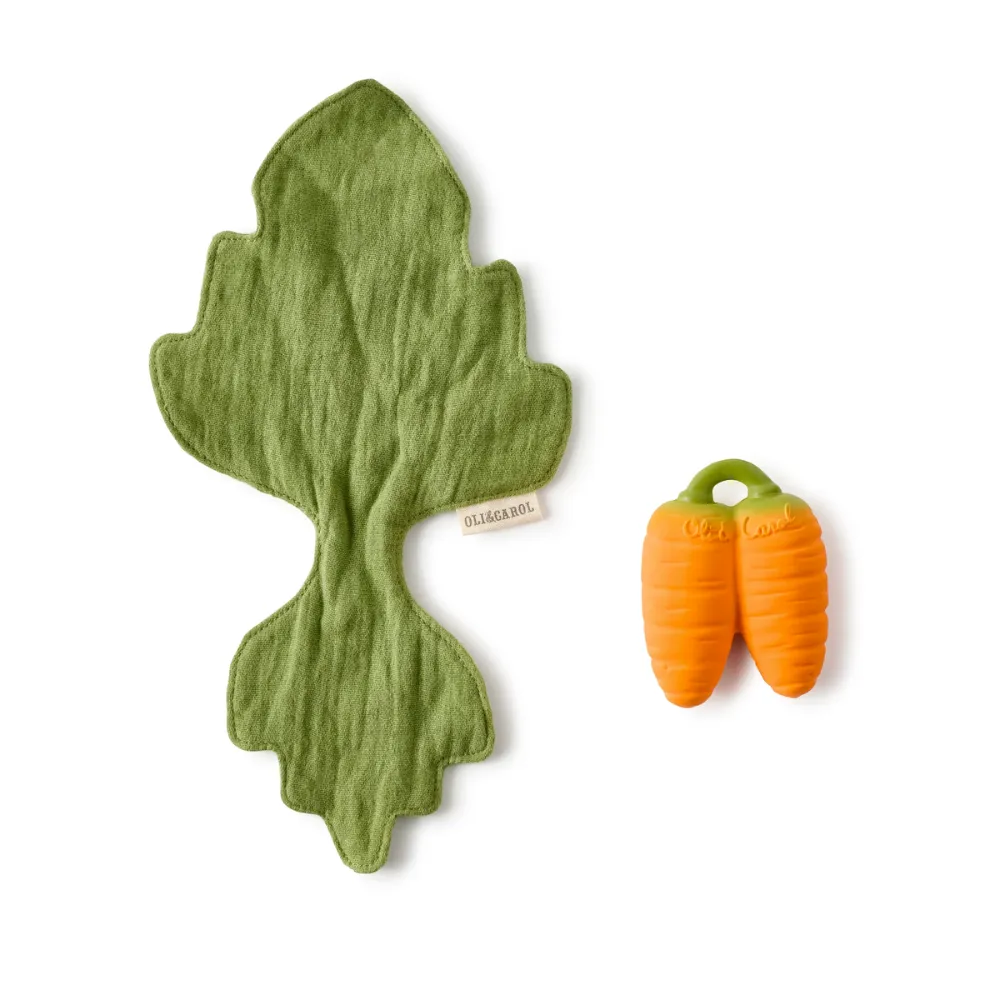Oli and Carol Mini Doudou Teether - Cathy the Carrot