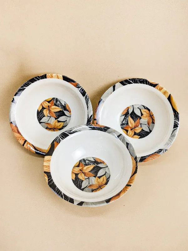 Pack Of 3 Melamine Single Glazed Small Bowls MB32