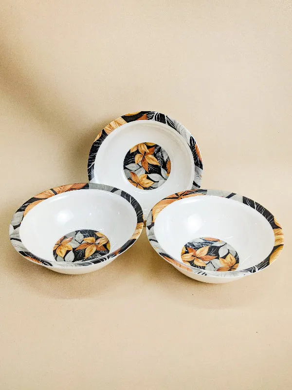 Pack Of 3 Melamine Single Glazed Small Bowls MB32