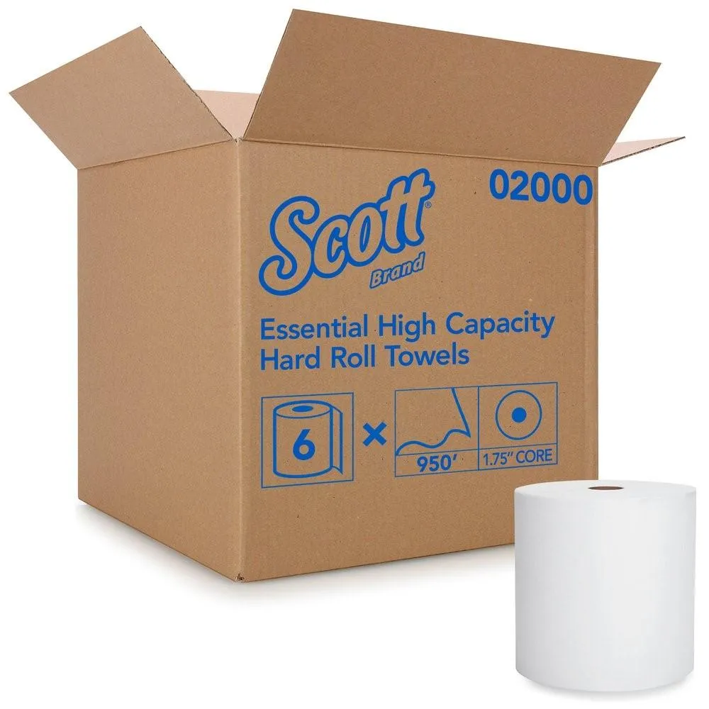 Paper Towel - Scott® Essential Universal High Capacity Hard Roll Towels 1.75" Core (Case of 6 Rolls), 02000