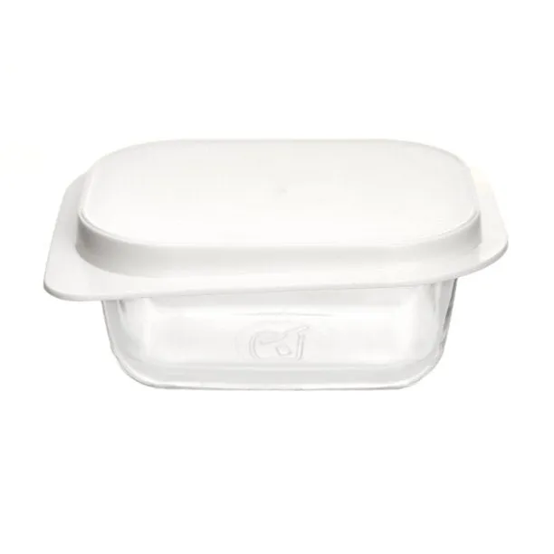 Pera Glass Butter Dish with Lid for Countertop, 13.7 Oz