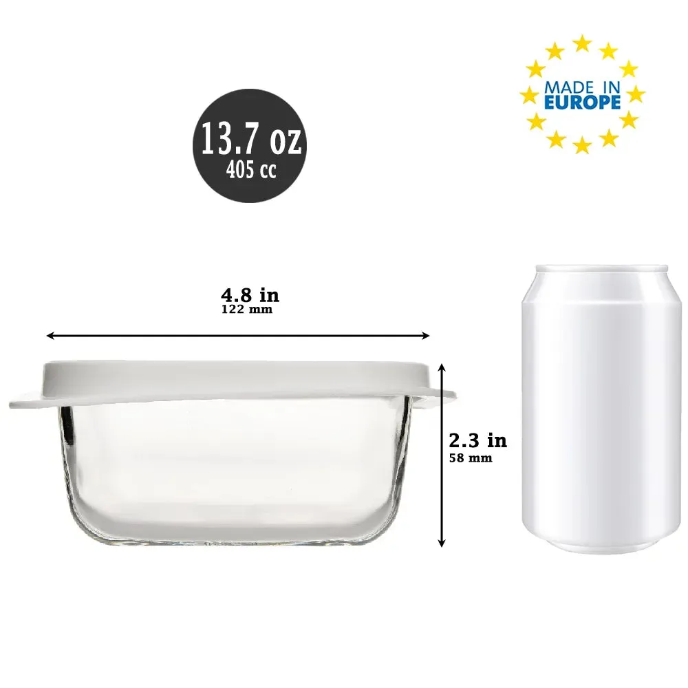Pera Glass Butter Dish with Lid for Countertop, 13.7 Oz