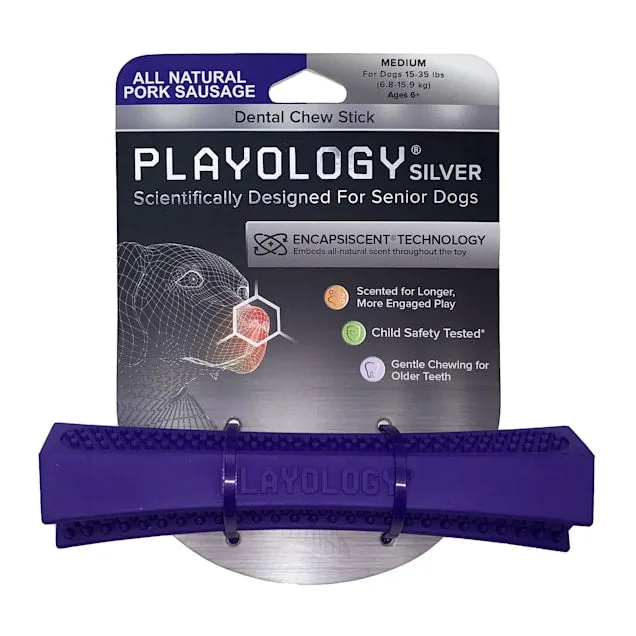 Playology Squeaky Chew Stick Dog Toy Pork Sausage
