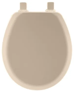 Round Molded Wood Toilet Seat, Easy-Clean & Change  Hinge, STA-TITE , Beige