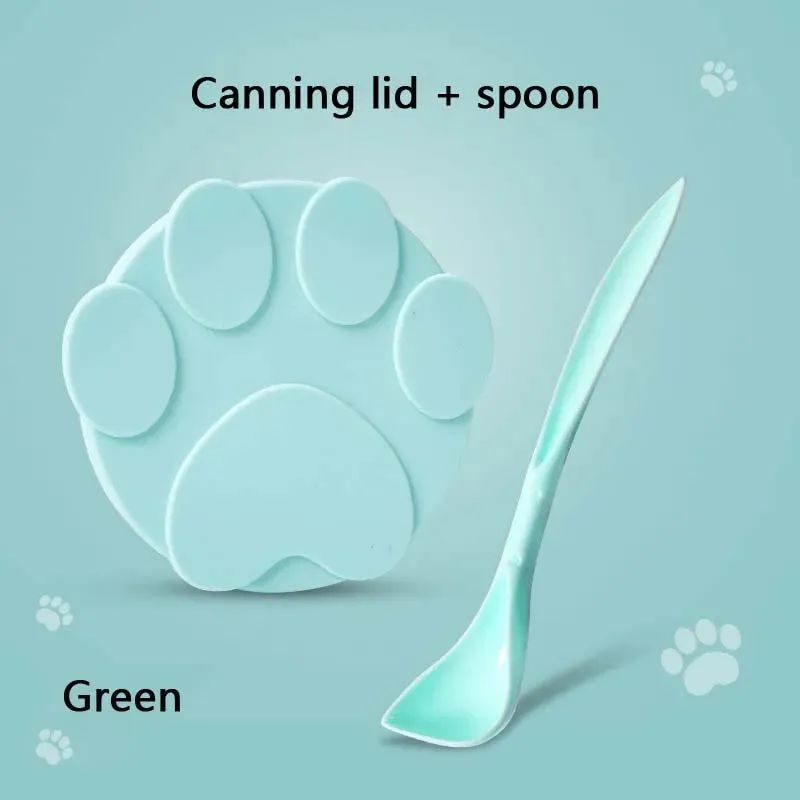 Silicone Pet Food Can Lid with Integrated Spoon