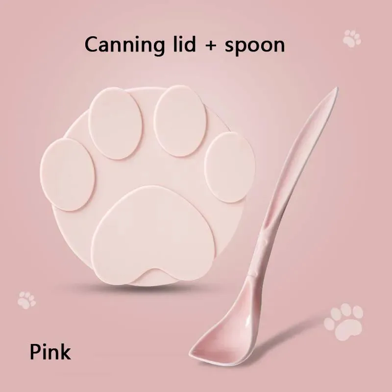 Silicone Pet Food Can Lid with Integrated Spoon
