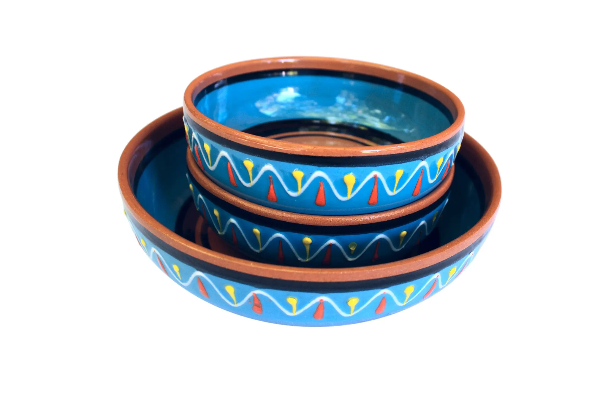 Terracotta Blue - Festive Set - Hand Painted From Spain