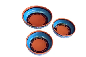 Terracotta Blue - Festive Set - Hand Painted From Spain