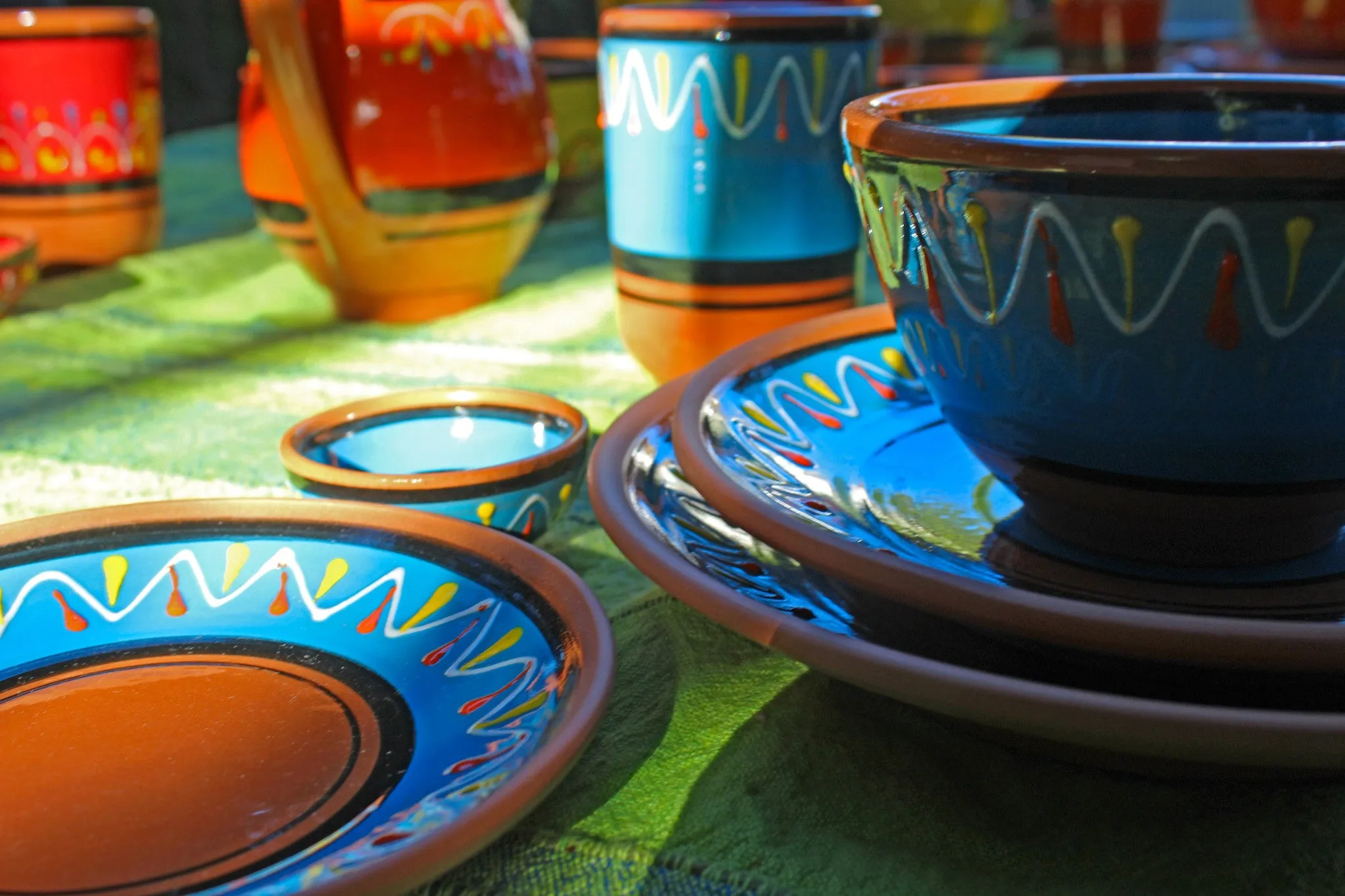 Terracotta Red - Festive Set - Hand Painted From Spain