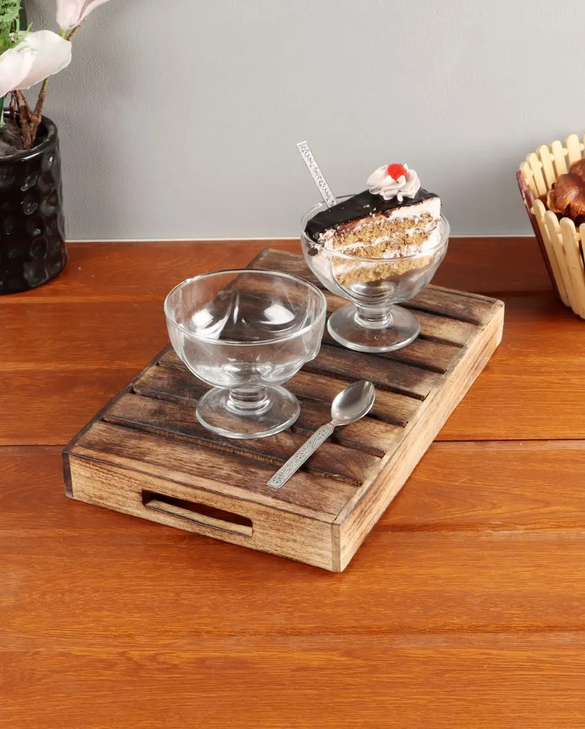Transparent Ice Cream Bowls & Spoons | Set of 12