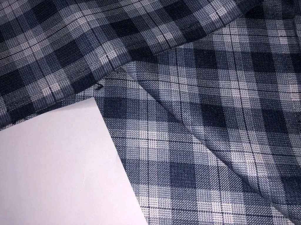 Tweed Suiting Heavy weight premium Fabric  Plaids 58" wide available in 2 STYLES GREYS BLUES AND WHITE / BEIGE BLUE AND BLACK[15696/97]