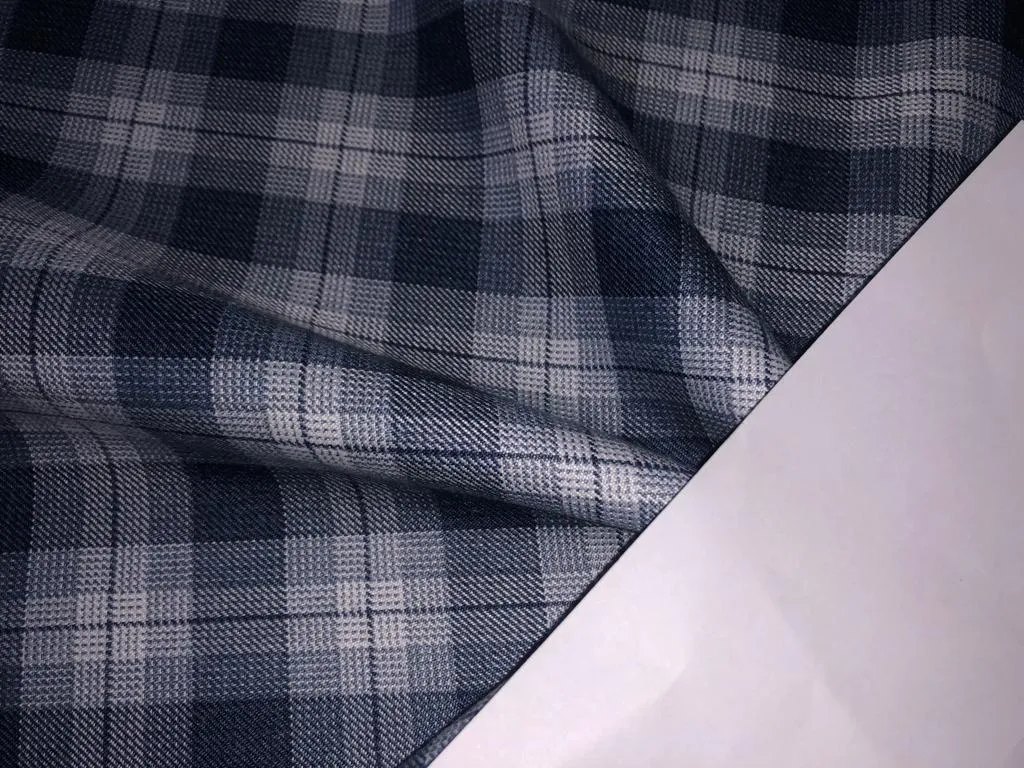 Tweed Suiting Heavy weight premium Fabric  Plaids 58" wide available in 2 STYLES GREYS BLUES AND WHITE / BEIGE BLUE AND BLACK[15696/97]