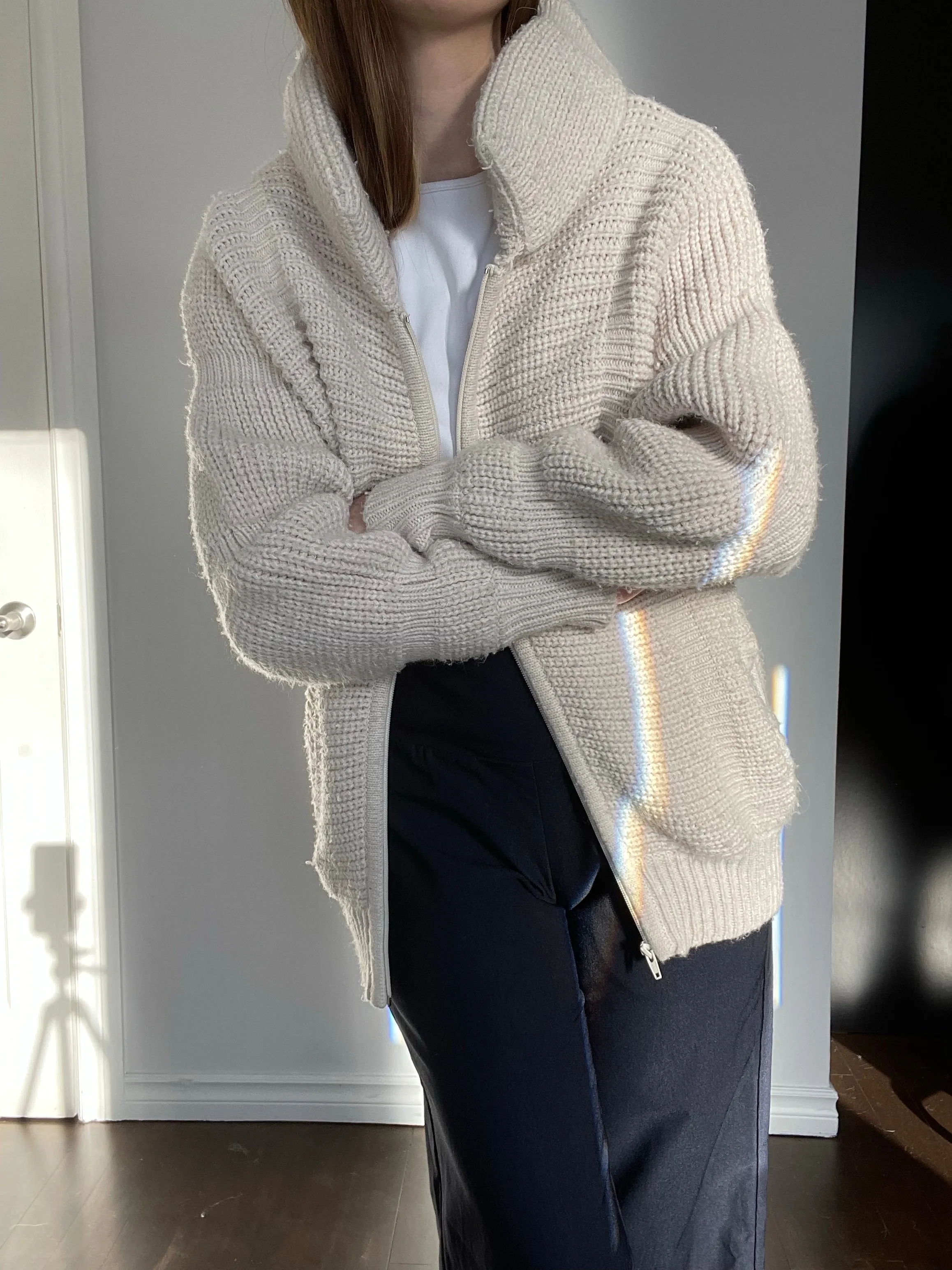 Unique 80s Handiknit Zip-up - M