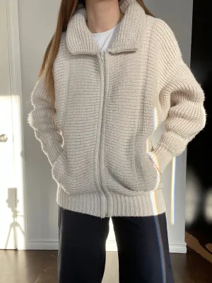 Unique 80s Handiknit Zip-up - M