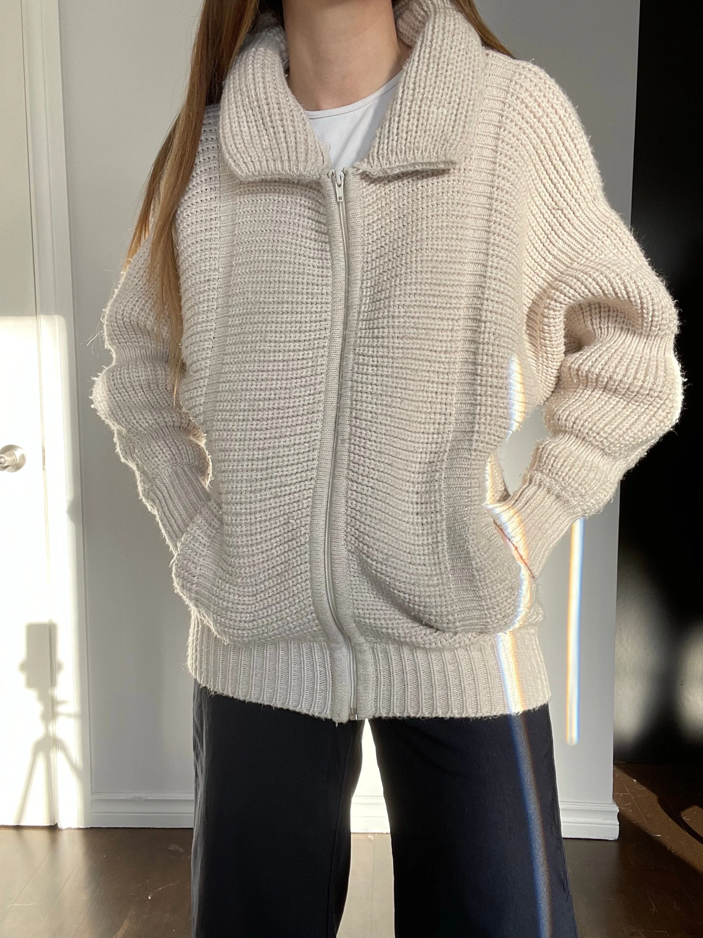 Unique 80s Handiknit Zip-up - M
