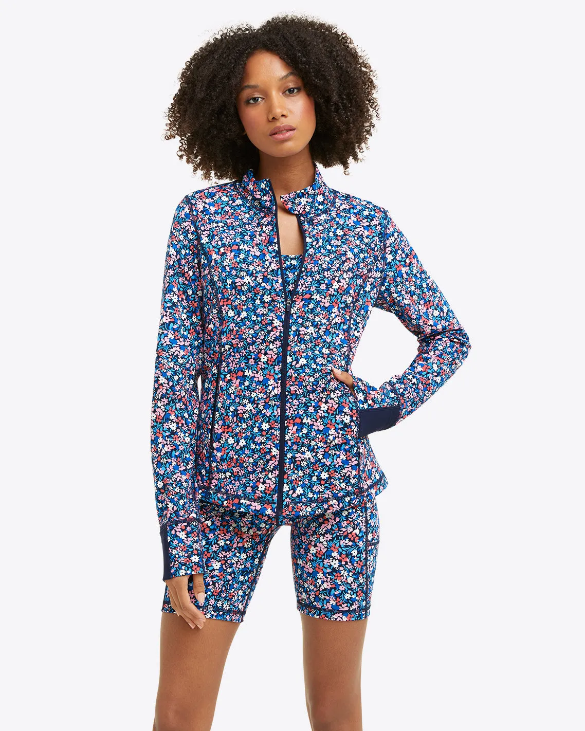 Warm Up Jacket in Allover Ditsy Floral