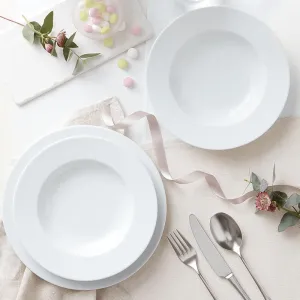White Porcelain Pasta Bowls 22.5cm Set of 2 - Geneviève Lethu Dinnerware